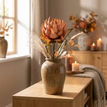 Artikel Artiskok kunstig blomst efterår orange tørt look Ø15cm 73cm