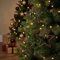 Artikel Dekorative stjerner juletræ bærglitter lilla Ø12cm 12 stk.