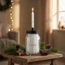 Artikel Lysestage på glas med 24 lys adventskalender H14,5cm