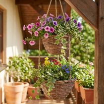 Artikel Hængekurv blomsterkurv 2 kurve træ natur Ø20cm/26cm