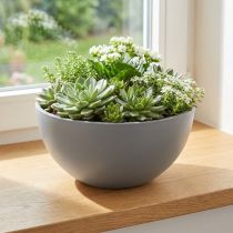 Artikel Plantepotte plastik blomsterskål grå Ø25cm H12cm