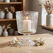Artikel Lanterne glas kop riflet glas dekoration Ø11,5cm H15cm