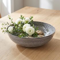 Artikel Stilfuld matgrå skål 37 cm - struktureret overflade, alsidig til dekoration - 3 stk.
