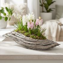 Artikel Wave-rattan plantekasse, naturhvid, 40x14x6 cm