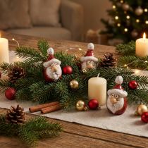 Artikel Keramisk julemandsfigur, rød, 7cm – Festlig juledekoration – 6 stk