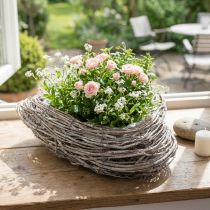 Artikel Rattan plantekasse, buet, naturhvid, 30x35 cm