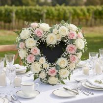 Artikel Blomsterskum hjerte sort 33cm 2 stk bryllup dekoration