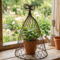 Artikel Trådhætte, dekorativ klokke, espalier af metal Brun H25cm Ø16cm