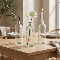Artikel Lysestage dekorative flasker mini vaser glas klar H19,5cm 6 stk