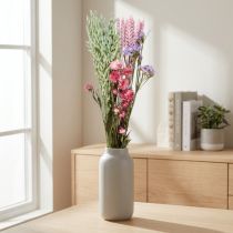Artikel Tørret blomsterbuket, lyserød havlavendel, 58 cm, dekorativ