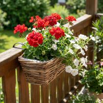 Artikel Balkonboks blomsterkasse til ophængning af rattan natur L51cm