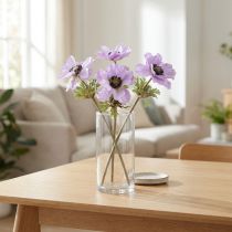 Artikel Kunstige anemoneblomster i lilla, 34 cm lange, 4 stk.