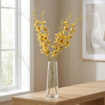Artikel Kunstig Cymbidium-orkidé som blomsterstilk til elegant dekoration, 95 cm, 2 stk.