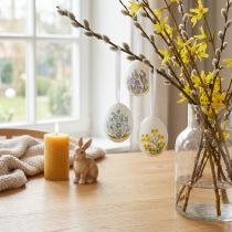 Artikel Påskeæg med fine blomstermotiver til festlig påskedekoration i stuen, 6 cm, 6 stk.