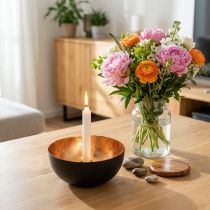Artikel Sort og bronze lysestage, konisk lysestage, Ø13 cm H6 cm