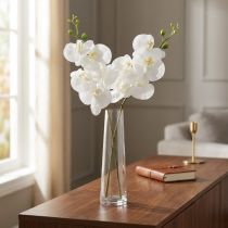 Artikel Hvid kunstig orkidé Phalaenopsis Real Touch 85cm