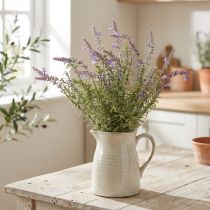 Artikel Lavendel kunstige urter på stilk med 7 grene 40cm 3stk