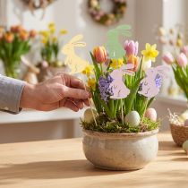 Artikel Dekorative kaniner på pind som grafisk accent til borde og plantekasser, 31,5 cm, 16 stk.