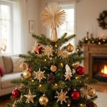Artikel Stråstjernesæt juletræspynt figurer og stjerner 35 stk.