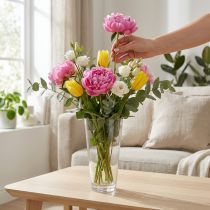 Artikel Glasvase konisk blomstervase gennemsigtig Ø10cm H20cm