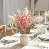 Artikel Tørret kaninhalegræs (Lagurus) lyserød 60 cm 50 g tørrede blomsterdekorationer kunstige boheme bryllupsblomster