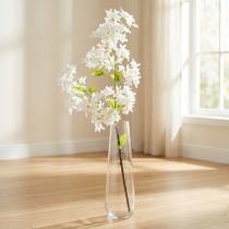 Artikel Kunstig lilla gren Hvide blomster L95cm