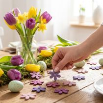Artikel Træblomster spreder dekoration blomster træ lilla/violet/pink Ø2cm 144p