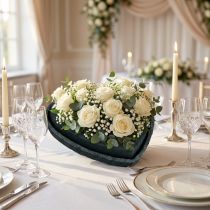 Artikel Blomsterskum hjerte sort 17cm 2 styks bryllup dekoration