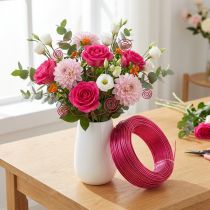 Artikel Aluminiumstråd Ø2mm Pink 60m 500g Smykketråd Hobbytråd Dekoration