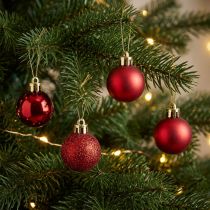 Artikel Juletræspynt julekugle rød 3 cm 14 stk.