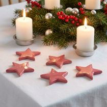 Artikel Træstjernedekoration Julepynt stjerner pink glans Ø5cm 8 stk