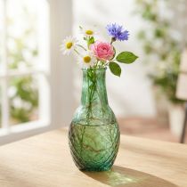 Artikel Minivase grøn glasvase blomstervase diamanter Ø6cm H11,5cm