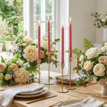 Artikel Snoede lys spirallys pink Ø1,4cm H18cm 4stk