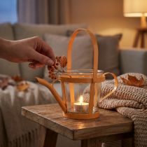 Artikel Lanterne glas dekorativ vandkande metal orange Ø14cm H13cm