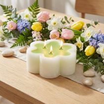 Artikel Tre-væget lys grøn hvid form blomst Ø11,5cm H4cm