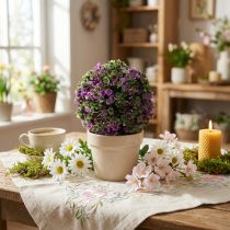 Artikel Mini dekorativ kugle lilla med kunstige blomster Ø10cm 1 stk