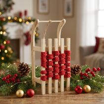 Artikel Dekorativ kane juleslæde i træ L30×B14,5×H9,5cm