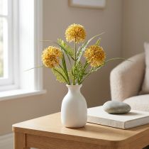 Artikel Kunstige blomster Gul Allium dekoration Prydløg 34cm 3 stk i bundt