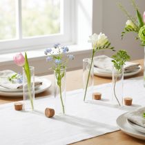 Artikel Minivaser glas reagensglas kork låg Ø4cm H12cm 6stk