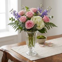 Artikel Glasvase med fod glas blomstervase Ø13,5cm H22cm