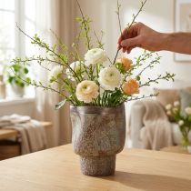 Artikel Dekorativ vase keramisk plantekasse metallic brun gråblå 16,5×20,5cm