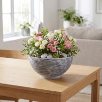 Artikel Dekorativ skål rund planteskål grå sort Ø35cm H18cm