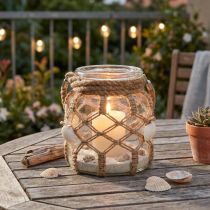 Artikel Dekorative glas makrame skaller borddekoration hængende dekoration Ø14cm