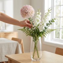 Artikel Allium med lyserøde blomster kunstløg Ø18cm L90cm