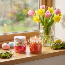 Artikel Duftlys i glas sommerfugl guld fjeder H7cm 2stk