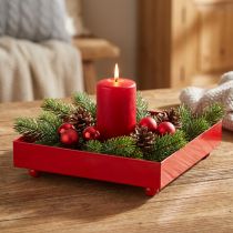 Artikel Dekorativ bakke firkantet rød metalbakke 15×15 cm 2 stk.