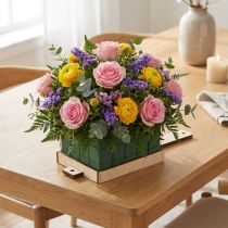 Artikel Blomsterskumstensbund af træ Florette Eco 12×10 cm