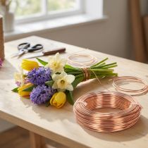 Artikel Aluminiumstrådrulle til hobby og blomsterdekoration, 60 m, 500 g