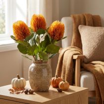 Artikel Kunstige blomster, Banksia, Proteaceae Orange L58cm H6cm 3 stk