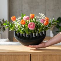 Artikel Vase Keramik Skibsbordsdekoration Sort Abstrakt Moderne H15cm